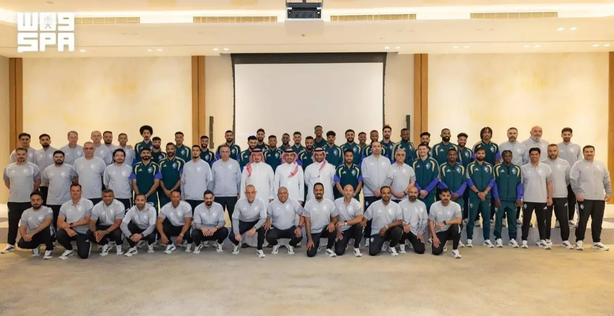 Saudi Sports Minister Sees off National Team ahead of its Departure to US for FIFA World Cup